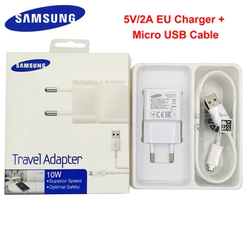 Samsung Зарядно устройство ЕС Пътен Адаптер 5V 2A Зареждане 1 М/1,5 М Micro USB Кабел за Galaxy S6 S7 edge J3 J7 J5 A3 A5 A7 2016 S5 Забележка 5 4