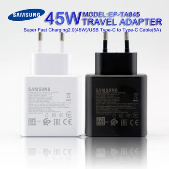 Samsung Оригинално 45 W USB-C на Супер Бързо Зарядно Устройство ЕС Адаптер За Galaxy S22 S21 S20 Note20 Tab S8 Ultra Plus 5A Кабел За Предаване на Данни ЕП-TA845