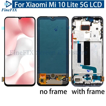 Super Amoled За Xiaomi MI 10 Lite 5 ГРАМА LCD дисплей със сензорен екран Замяна За MI10 Lite 5G Mi10lite M2002J9G Резервни Части