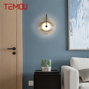 TEMOU Модерен, Скандинавски, с монтиран на стената лампа, Лампи за помещения, Кръгла, Нощна Лампа, led Украса за дома, Спалня