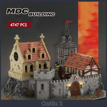 UCS Средновековен модул Архитектура на Замъка Moc градивните елементи на Технологията Тухли Творческа колекция от Играчки, подаръци за деца
