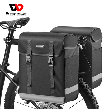 WEST BIKING 33L Велосипедна кошница с Голям Капацитет Двустранно чанта за багажник на велосипеда МТБ Пътен под наем Пътна чанта за багаж