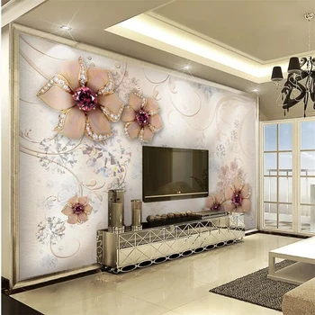 beibehang Тапети по поръчка 3d стенописи с бриллиантовым цветя модел бижута фон тапети начало декор papel de parede тапети