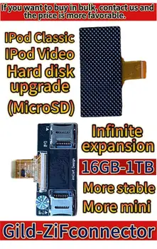 ipod classic Адаптер за компакт диск с неограничен разширение за iPod video, вместо SSD 16 GB-1 TB с позлатените гнездо Zif