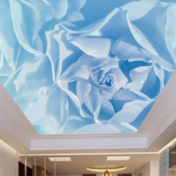 wellyu Dream синята роза таван хол, спалня стенопис по поръчка голяма фреска тапети papel de parede para quarto стенопис