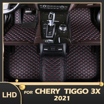 Автомобилни постелки за Chery Tiggo 3X 2021, обичай автоматично накладки за краката, авто килим, Аксесоари за интериора