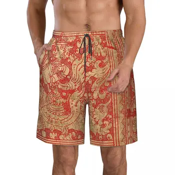 Азиатските мъжки плажни шорти за фитнес, быстросохнущий бански костюми, забавни улични 3D късометражни филми