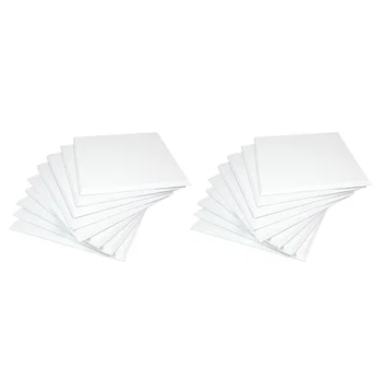 Акустични панели в бял цвят, 24 бр., със скосен ръб с висока плътност за стени и акустична обработка на