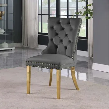 Американски лек луксозен стол за хранене от масивно дърво с кадифена кърпа, облегалка в скандинавски стил, мека чанта, домакински стол за преговори, почивка