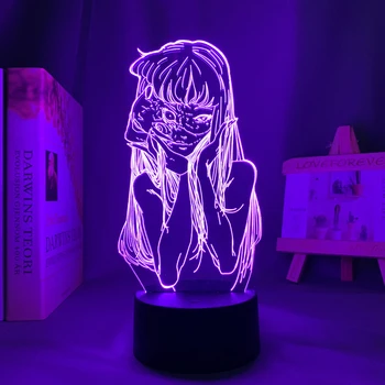 Аниме 3d Лампа Junji Ito Колекция Tomie за Декор Спални лека нощ, Подарък За Рожден Ден Манга Junji Ito Колекция Led нощна светлина