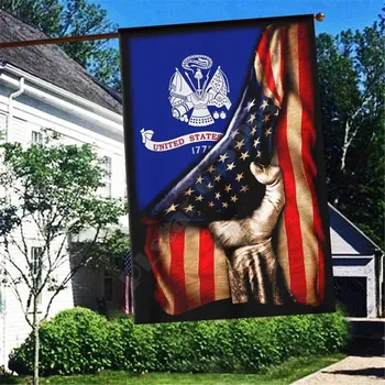 Армейски флаг с 3D пълна печат, термотрансферные градински знамена, Висящи украшения За дома, двустранен печат