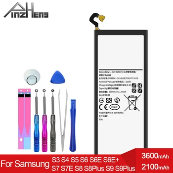 Батерия PINZHENG За Samsung Galaxy S6 S7 S8 S3 S4 S5 NFC S6 S7 Edge S8 S9 Plus G930F G950F G920F G900F i9300 Замени Bateria