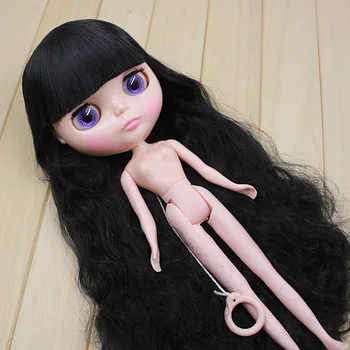 Безплатна доставка, черна длинноволосая кукла блайт tait телесен цвят, подходящ за сладка кукла 