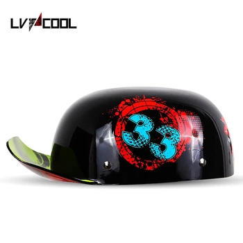 Бейзболна шапка LVCOOL 2023, каска, мотоциклетни каски, летен скутер с открито лице, за да Cruiser Chopper Gangster за мъже и жени, H Тип-L