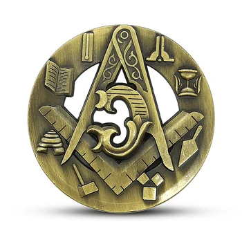Братството на масоните Масонская бронз 50 мм*4 мм Възпоменателни монети, Сувенирни подаръци
