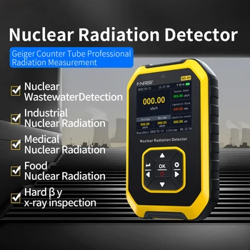 Брояч на Гайгер GC01 Детектор ядрена радиация Детектор за радиация от рентгенови на структурите и β-лъчи Наблюдение в реално време, с функция аларма