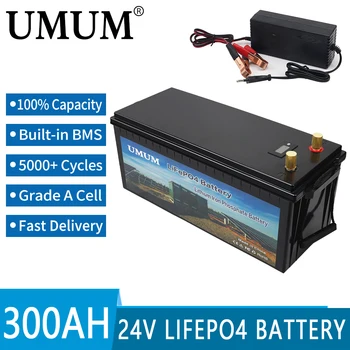 Вградена литиево-желязо-фосфатный батерия LiFePO4 24V 300Ah BMS 5000 Цикъла За Подмяна на по-голямата част резервно копие на източник за домашно съхранение на енергия