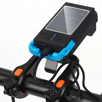 Велосипеден фенер Удобен двоен главоболие фенер за велосипед, предния фенер, зареждане чрез USB, Слънчева велосипедна светлината на прожекторите, фенерче, аксесоари за велосипед