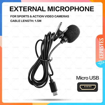 Висококачествен Външен микрофон Спортна екшън камера-камера Конектор Micro USB Дължина на кабела 1,5 м V39 V316