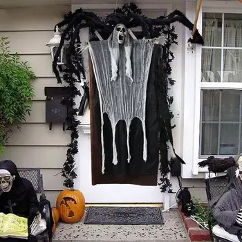 Висящи украшения Призрачен Хелоуин Висящ скелет на Мрачния жнеца Украса за Дома с духове Хелоуин Страховито окачен подпори