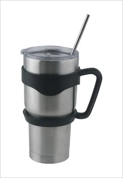 Гореща чаша с двойни стени от неръждаема стомана 18/8 за студена/топла вода 30 мл, 1 комплект с дръжка и 1 соломинкой за пиене