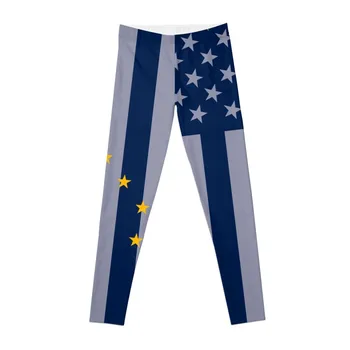 Графичен флаг на щата Аляска, гамаши в стил САЩ, спортни панталони, гамаши за жени, дамски панталони за фитнес във фитнес залата