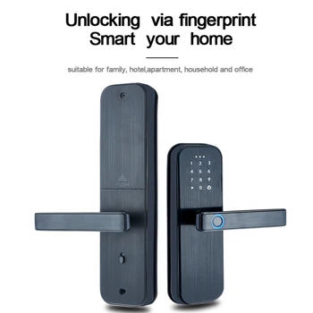 Д-Интелигентна Система за заключване на вратите С Биометрическим пръстов отпечатък / Приложение / Смарт карта / Парола / Ключ за Отключване/ Отбивка за зареждане на Hristo Wifi USB