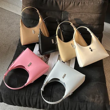 Дамска чанта, новост пролетта и лятото, луксозен дизайн, чанта от естествена кожа с едно рамо, модерен преносима чанта за момичета под мишниците
