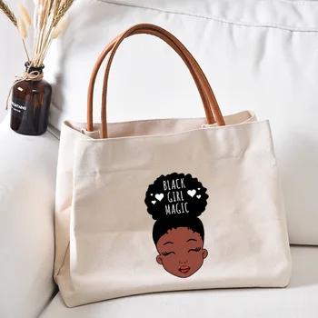 Дамски Персонални холщовая чанта-тоут, подарък за Black Magic Момиче, чанта за пазаруване, работа чанта, чанта за пазаруване, плажна чанта, Директна доставка
