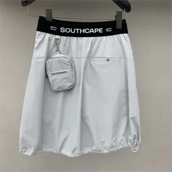 Дамски панталон за голф с еластична оборкой на кръста, когато са били разкроена струящаяся пола миди с джобове