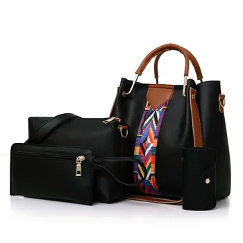 Дамски чанта през рамо, комплект от 4 теми, женствена чанта с голям капацитет, ръчно носи етикет за услугата, чанта през рамо, женствена чанта