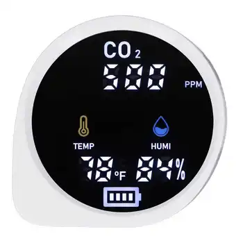 Детектор на CO2, температура, влажност, машина за висока точност многофункционален тестер за качеството на въздуха с цифров дисплей за дома 