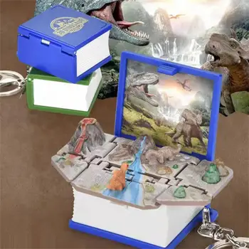 Детска Раница Ключодържател 3D Мини Динозаври на Света Сгъваема Книга Играчки за Момчета и Момичета Подаръци За Рожден Ден, Творчески Ключодържатели За Облекчаване на Стреса
