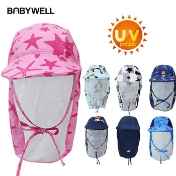 Детска солнцезащитная шапка SPF 50 +, регулируем лятна детска шапка за пътуване на открито, детска плажна шапка за деца, солнцезащитная шапка, аксесоари за дрехи, Директна доставка