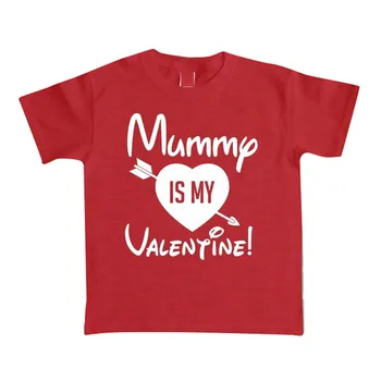 Детска тениска за Свети Валентин за малки момичета и момчета, блуза с писмото принтом във формата на сърце, кожен топ, Свети Валентин, hoody за момчета Размер 7