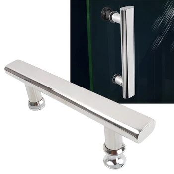 Дръжка за душ врати от неръждаема стомана, хромирани Дръжки на врати, душ, стъклена дръжка, плъзгащи врати, врати хардуер 225*30 мм