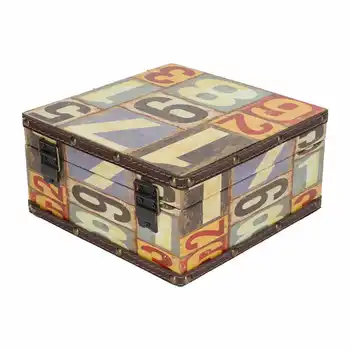 Дървена кутия за съхранение на Реколта декоративна кутия МДФ с изискан дизайн и ключалка за съхранение на бижута с главни букви