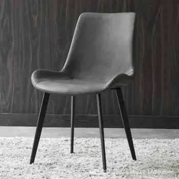 Ергономични черни трапезни столове, модерен ресторант за отдих, дизайнерски шезлонг Nordic Sillas, Мебели за дома