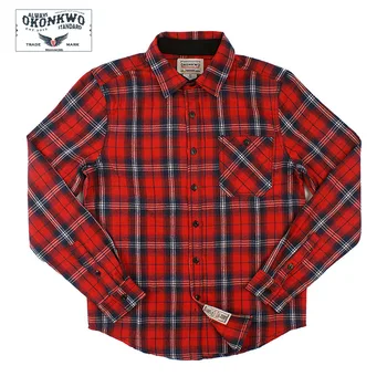 Есенно-зимни нова мъжки памучен фланелевая риза в клетка с пискюл на открито, на къмпинг, трекинг, катерене, спортни, ежедневни червени блузи с дълъг ръкав