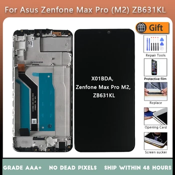 За Asus Zenfone Max Pro (M2) ZB631KL LCD екран възли с докосване на стъклото на предния панел с LCD дисплей X01BDA оригиналния черен