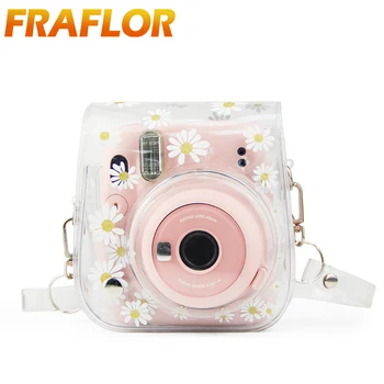 За Фотоапарати Polaroid, Fuji Fujifilm Instax Mini 11/9/8 Прозрачни сухи цветя Маргаритки PVC Чанта За Камера Калъф Калъф Протектор