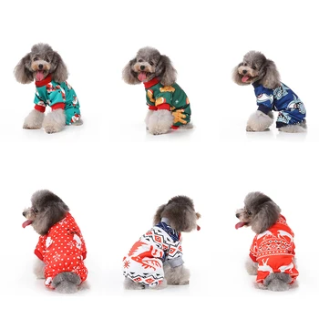 Забавна коледна пижама за домашни любимци, Дядо Коледа, дрехи във формата на лос, cosplay-костюм на котка, дизайнерски дрехи за кучета, Хелоуин