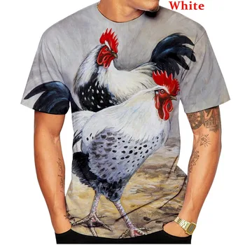 Забавна тениска Унисекс с 3D принтом животински Петел, лятна модна мъжка тениска за почивка с къс ръкав, голяма дишаща тениска, за мъже 6xl