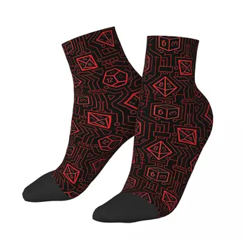 Забавни Мъжки Чорапи до Глезена Tech D20 с Шарките на DnD Игра В стил Хип-Хоп, Ежедневни Чорапи за Екипажа, Подарък Модел С Принтом