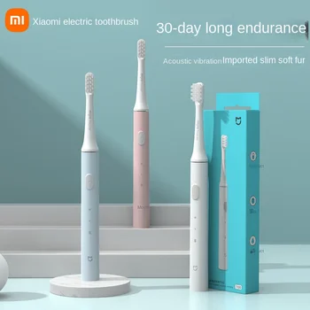Звукова електрическа четка за зъби Xiaomi T100 с led дисплей IPX1 Напълно водоустойчив Сверхплотная мека четина, Индуктивни зареждане