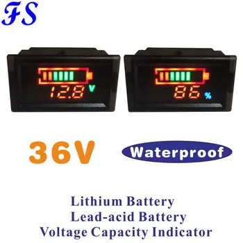 Индикатор за капацитет на оловно-киселинната литиева батерия, волтметър за постоянен ток, 36, Тестер за напрежение на Батерията, електрически инструменти, Водоустойчив Волтметър