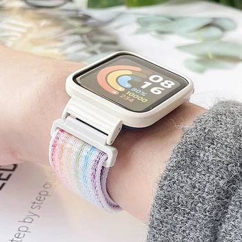 Каишка за часовник Xiaomi Mi Watch Lite найлонов ремък + метален Калъф За Redmi Watch 2 3 Lite 3 Active Mi poco Smart Watch band Гривна
