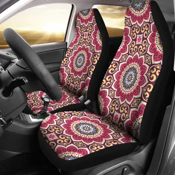 Калъф за седалка с шарките на Мандала в стил бохо впечатлява със своя бохемски стил, Комплект Покривала за автомобилни седалки, 2 бр., автоаксесоари, автомобилни постелки