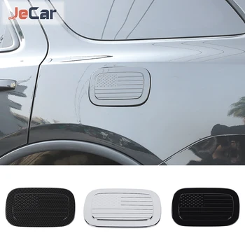 Капачка на резервоара JeCar ABS с шарките на хартата, за украса на газови капачки за Dodge Durango 2011 г. съобщение, карбоновое влакна, хромиран цвят, автоаксесоари