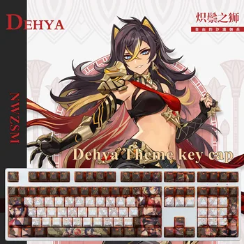 Капачки за комбинации Genshin Impact Dehya Украса аниме-клавиатура PBT 108Keys Аксесоари за cosplay Genshin капачки за ключове игрални герои